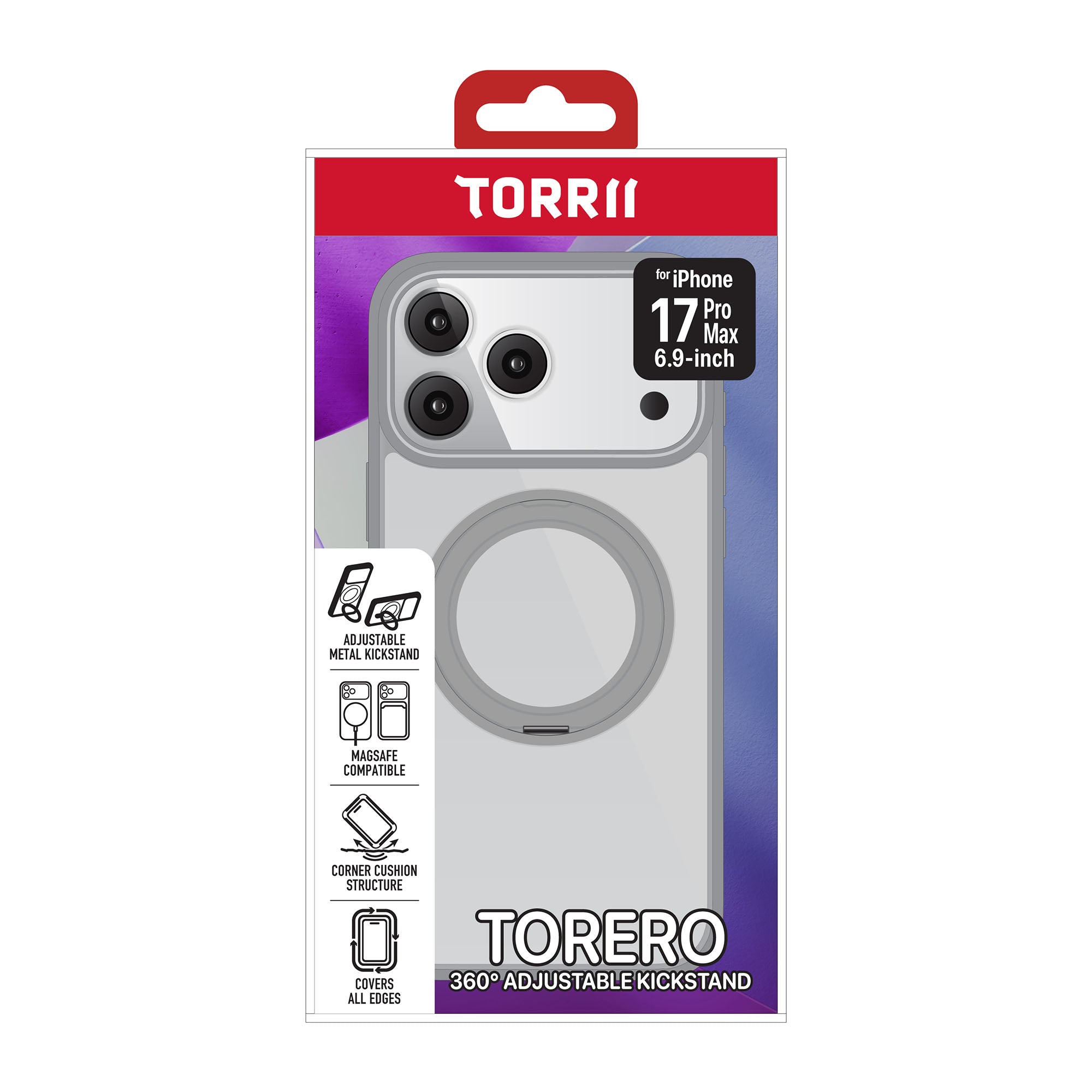 Torrii iPhone 17 Pro Max Torero Magsafe Stand Case - Gray Torrii iPhone 17 Pro Max Torero Magsafe Stand Case - Gray